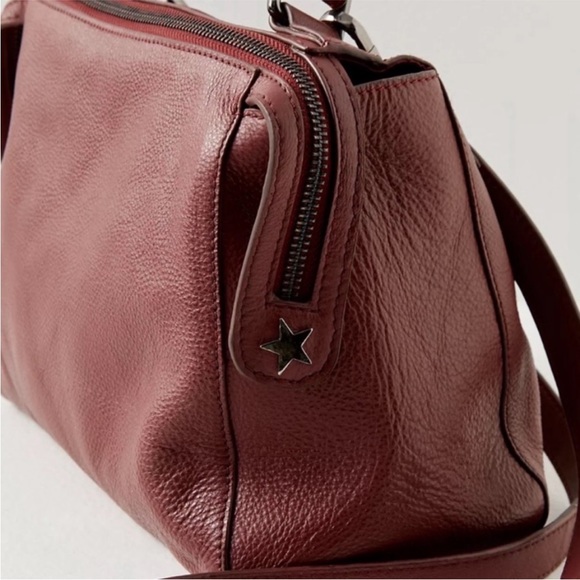 NWOT Free People Top Handle RED | BURGUNDY Leather Crossbody Bag - Picture 3 of 12